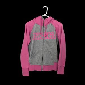 Vintage Nikita Pink and Gray Zip Up Hoodie Size S